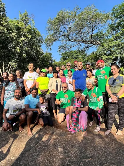Our incredible community of barefoot runners and supporters. I am so grateful for everyone who joins us to celebrate health and our love for Kodagu.