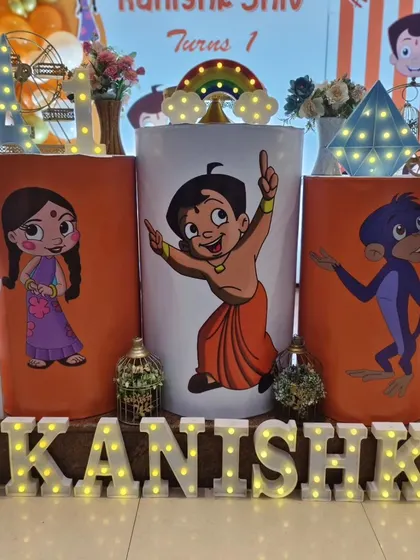 Another detail shot of the Chota Bheem pedestals.