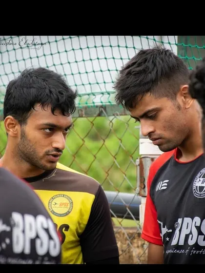 Akash Kola in a team talk with his fellow players. His leadership on and off the field is invaluable.