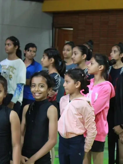 Our girls waiting for their event at the Dasara selection. The anticipation and excitement of competition day is a unique experience.