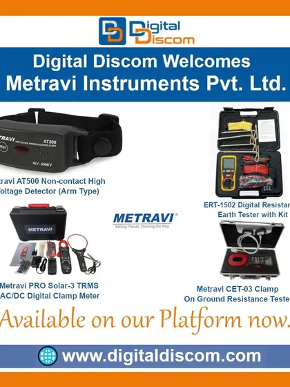 Metravi Instruments provides professional-grade testing equipment for field technicians. This includes non-contact high voltage detectors, digital clamp meters, and earth resistance testers.