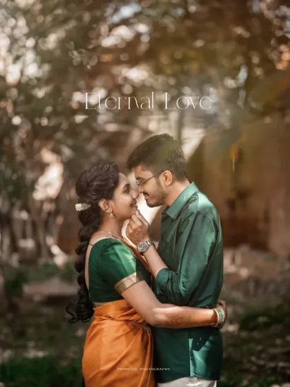 An intimate portrait that captures the eternal love between the couple, set against a soft, natural backdrop.