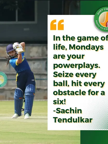 Monday motivation from Sachin Tendulkar: "In the game of life, Mondays are your powerplays. Seize every ball, hit every obstacle for a six!"
