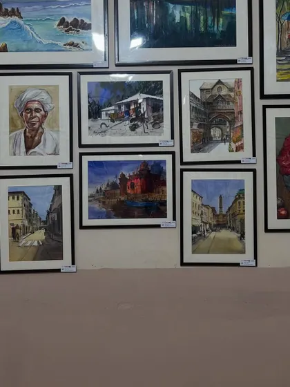 A wider view of the exhibition wall at the IWS watercolor festival. It was an amazing experience to see so many incredible watercolor paintings in one place.