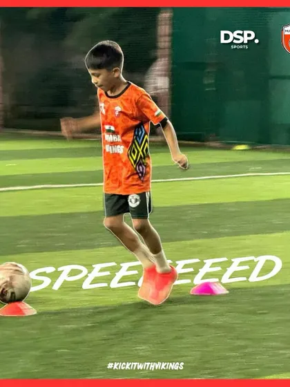 Speed and agility drills are fundamental to our training. Here, a young player works on his explosive movement.