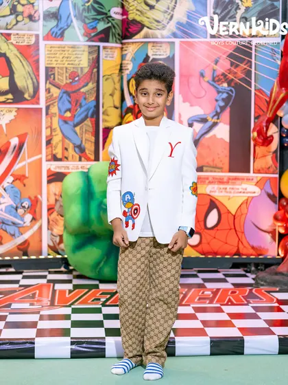 This jacket was made just the way he imagined it, with his favorite characters and initial. This is what we mean when we say no one does personalized quite like Vern Kids.