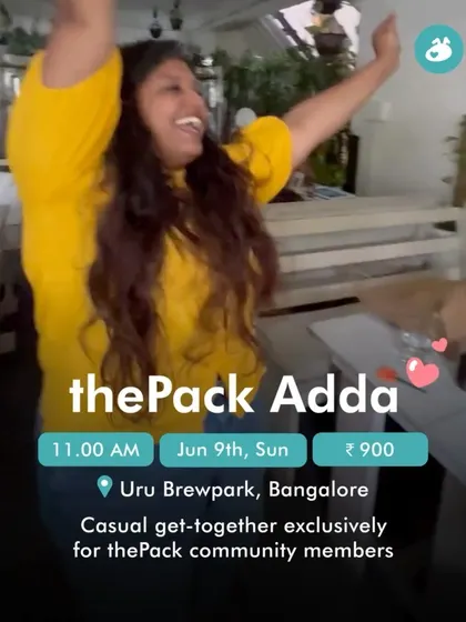 The official invite for our Bangalore 'thePack Adda' at Uru Brewpark. These events are a cornerstone of our community, bringing online friends together in person.