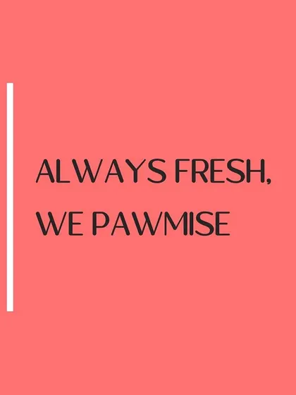 Always fresh, I 'pawmise'. This is the simple guarantee behind every meal and treat I make for your beautiful dogs.
