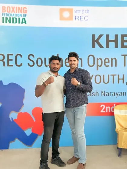 Attending a Boxing Federation of India event with a friend. We are always present to support our fighters and the sport.