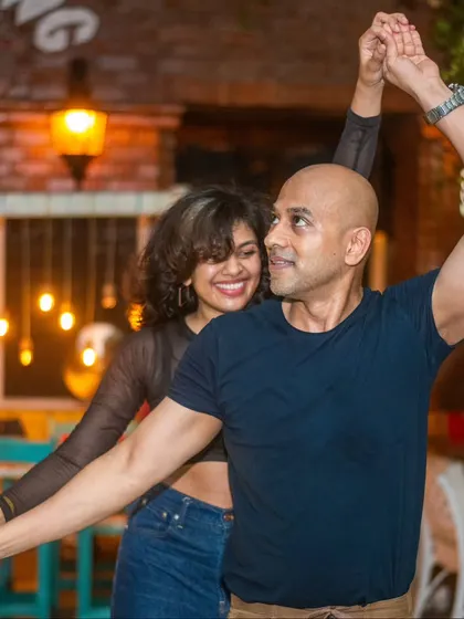 This is what a perfect dance connection looks like. It's moments like these that make our social dancing nights in Bangalore so special.