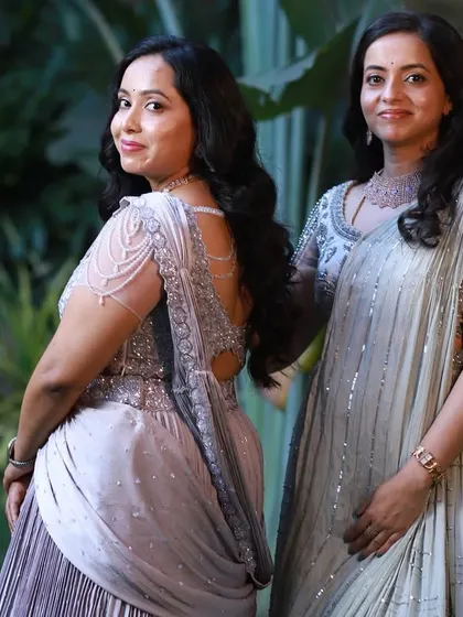 A gallery celebrating family bonds through fashion. These images feature more moments of mothers, sons, sisters, and other family members dressed in beautifully coordinated custom outfits for their most important events.
