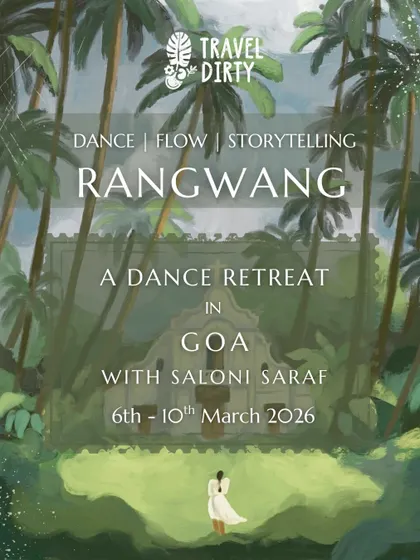 I am so excited to announce our next chapter: Rangwang in Goa! This poster, with beautiful art by Richa Kashelkar, is an invitation to join me for a 5-day immersive dance retreat where we will explore movement, flow, and storytelling by the sea.