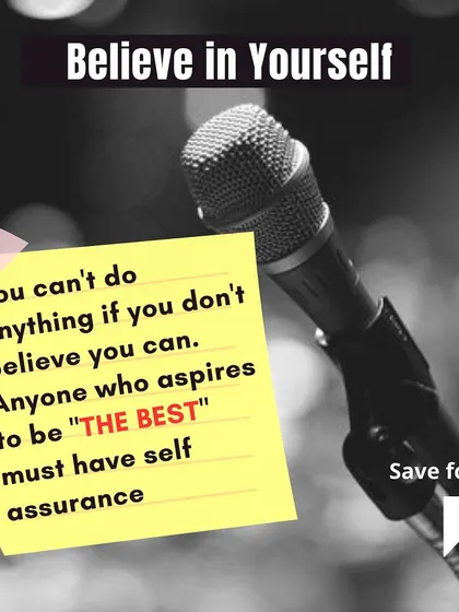 You can't achieve what you don't believe. Self-assurance is critical. This tip is a reminder that believing in your message and your ability to deliver it is the first step to becoming the best speaker you can be.
