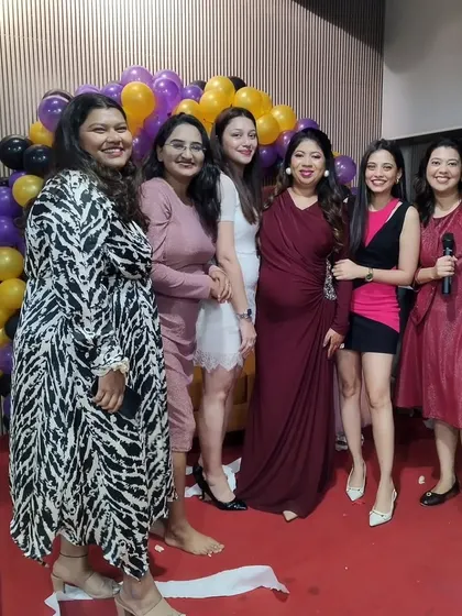 The mom-to-be surrounded by her friends. A baby shower is a perfect time to celebrate these important friendships.