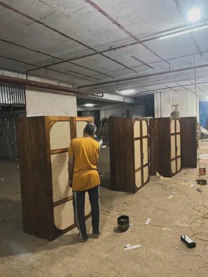 Another view of the finishing process, ensuring every wardrobe meets my high standards for quality.
