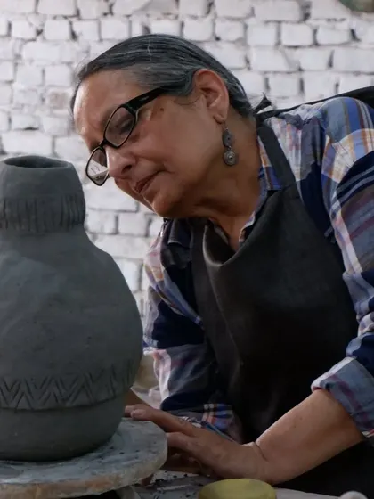 A student in my Raku workshop, carefully carving patterns into her pot. The concentration and care she is putting into her work is wonderful to see.