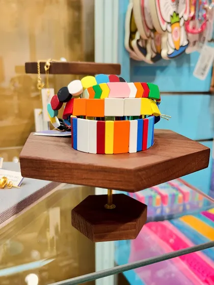 Bold, bright, and full of life. These geometric formation bracelets add the perfect pop of colour to celebrate your unique form every day.