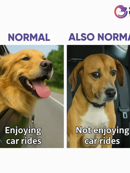 It's normal for a dog to love car rides, with their head out the window. It's also normal for a dog to not enjoy car rides at all.