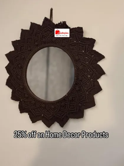 This decorative mirror is perfect for beautifying your home or office. It's available in multiple colors to match your decor.