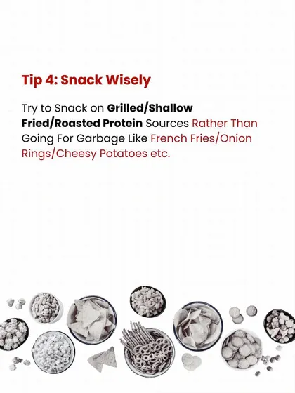 Party Tip #4: Snack wisely. Opt for grilled or roasted protein sources instead of fried snacks like french fries or onion rings.