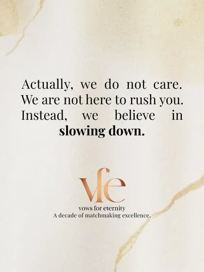 When everyone asks "When will you?", my answer is that I don't care about their timeline. I believe in slowing down and making this important decision with intention, not pressure.