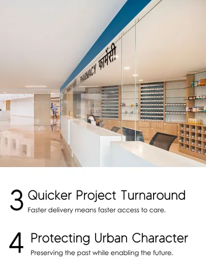 A key advantage of adaptive reuse is a quicker project turnaround, which translates to faster access to care for the community. Furthermore, this method protects the urban character of a neighborhood, preserving its past while enabling a healthier future.