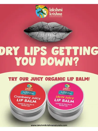 Dry lips getting you down? Our juicy organic lip balms in Cranberry and Litchi flavors are here to rescue you. They provide deep hydration to transform dry, chapped lips into soft, nourished ones.