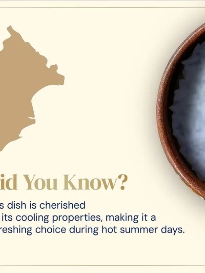 Pakhala Bhata from Odisha is cherished for its cooling properties, making it a refreshing choice for hot summer days. We bring this comforting, traditional dish to our menus to offer a unique taste of home.