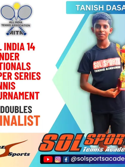 Reaching the finals of a national tournament is a great accomplishment. Congratulations to Tanish Dasari for being a doubles finalist in the AITA Nationals Super Series for Boys 14 & Under.