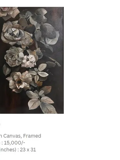 A monochromatic oil painting of roses, focusing purely on form, light, and shadow. This piece offers a timeless and elegant take on floral art, suitable for a variety of interior styles.