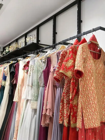 Another view of the extensive collection in my store. I am constantly updating my inventory with new designer pieces for you to rent.