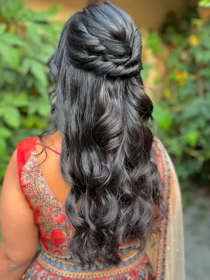 A final, clear shot of the twisted half-updo.