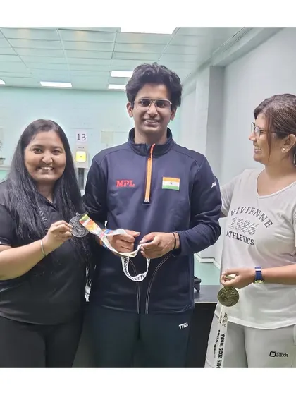 Our coaches celebrating with Parth Mane. We believe in celebrating every milestone together as a team.