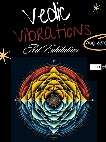 Announcements for our curated exhibitions, such as "Vedic Vibrations," "Vibing with Nature," and "Contemporary Zen Art." Follow us to stay updated on upcoming shows and discover new artists and themes.