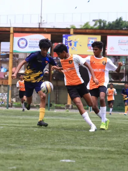 Our players battling for possession during their dominant 18-0 victory against Indian Football Academy.