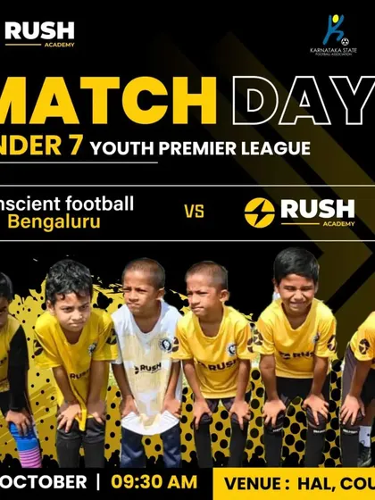 Match day graphic for our youngest competitors, the U7 team, as they take on their opponents in the Youth Premier League.
