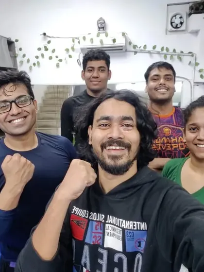 A group of five after a No-Gi session, feeling empowered and ready for more.