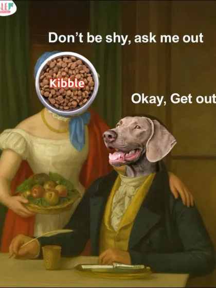 When kibble tries to flirt, but your dog has standards. Real food only, no dry drama.