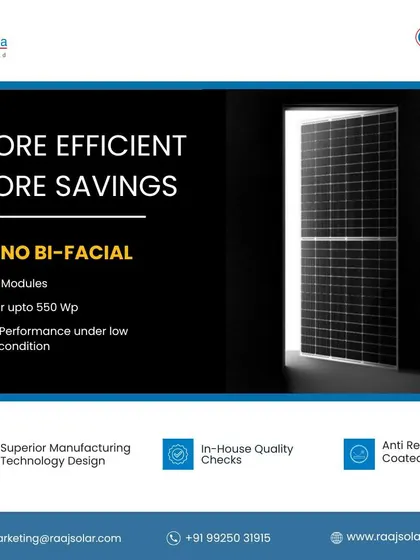Our Mono Bi-facial modules offer more efficiency and more savings. Featuring 10 BB modules and high performance under low light conditions, they are built with superior manufacturing technology and in-house quality checks.
