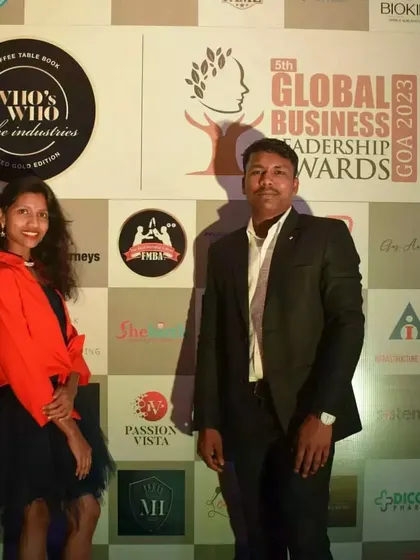 Our founders at the Global Business Leadership Awards, representing Flair Mania's success.