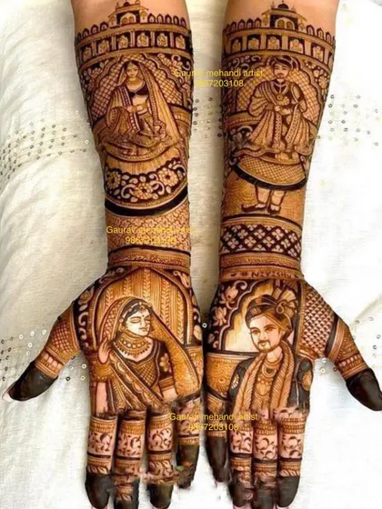 This design features four distinct portraits of the bride and groom, showcasing different moments and expressions.