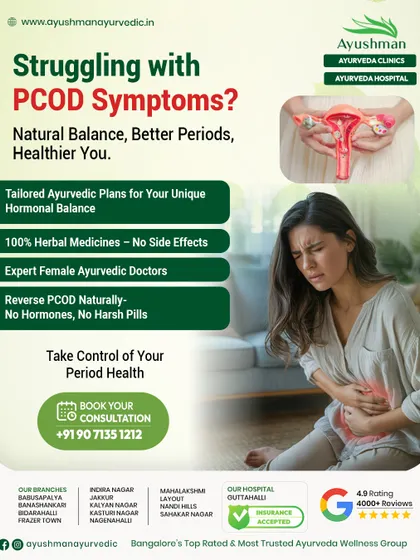 We offer a natural and effective path to manage Polycystic Ovarian Disease (PCOD). This visual represents our commitment to women's health, using 100% herbal medicines and tailored plans from expert female doctors to reverse PCOD naturally, without harsh pills or hormones.