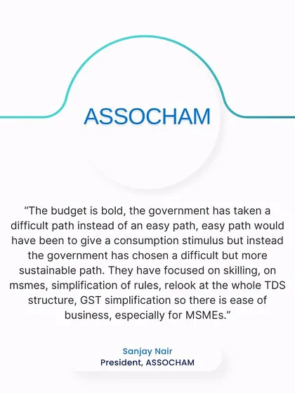 ASSOCHAM's view on the budget's focus on GST simplification and ease of business for MSMEs. Our GST compliance team helps small and medium enterprises leverage these reforms.