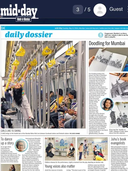 Another shot of my feature in the Mid-day daily dossier, "Doodling for Mumbai". It's an honor to have my passion for sketching the city's architecture recognized.