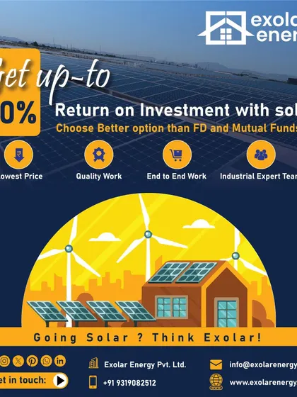 Get up to a 20% return on your investment with solar. It's a smarter financial option for your capital than traditional FDs or mutual funds.