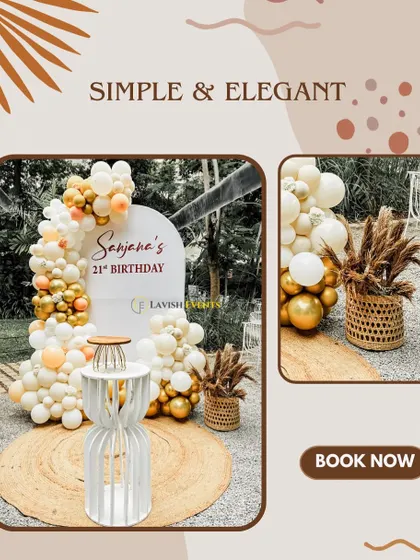 A simple and elegant decor package, perfect for clients looking for a chic and minimalist celebration.