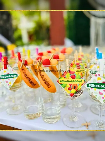 Minimalistic elegance with maximum impact. We can engrave anything from hashtags to logos onto orange peels, adding a unique and sophisticated touch to your cocktails.