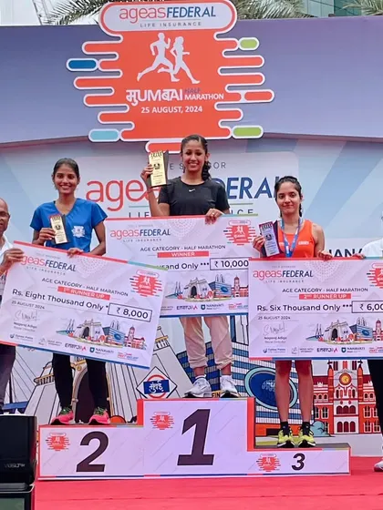 I am the storm. Taking the top spot on the podium at the Ageas Federal Mumbai Half Marathon. This is the result of relentless focus and a refusal to be outworked.