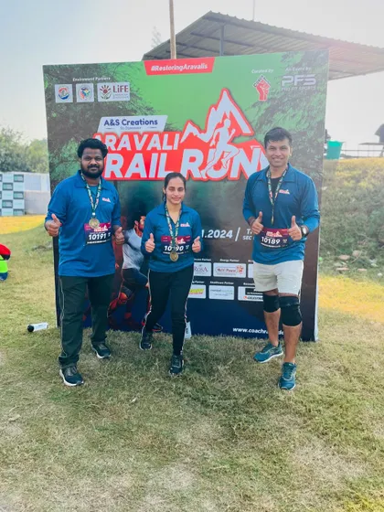 Thumbs up from our finishers at the Aravali Trail Run.