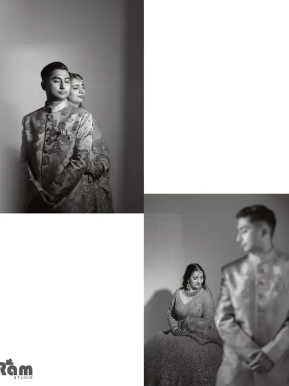 This black and white collage explores different angles and moods within a studio setting. It showcases my ability to create artistic and varied portraits that focus on expression and form.